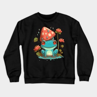 Strawberry Flowers Frog Crewneck Sweatshirt